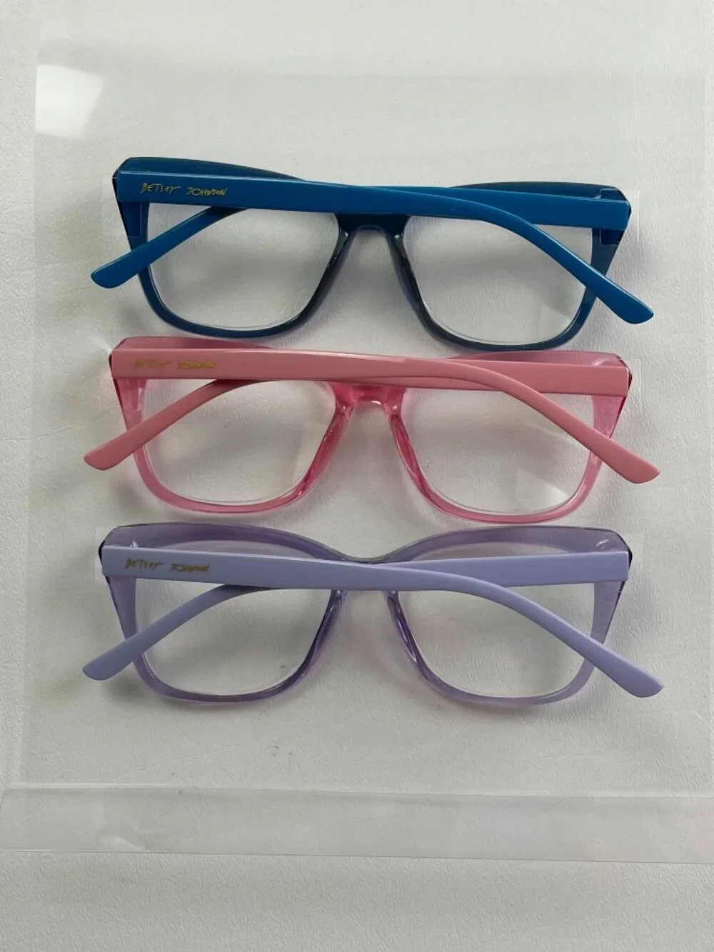 Betsey Johnson 3 Pack Reading Glasses +2.00 Blue Pink Purple New